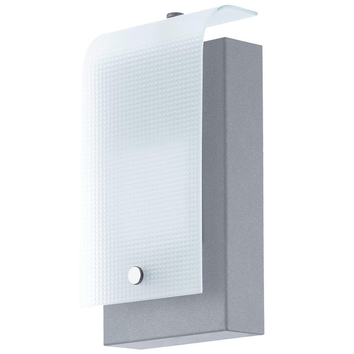 LED AUSSEN-WANDLEUCHTE Stahl Silber - Silberfarben, Glas (7/22.5/12cm)