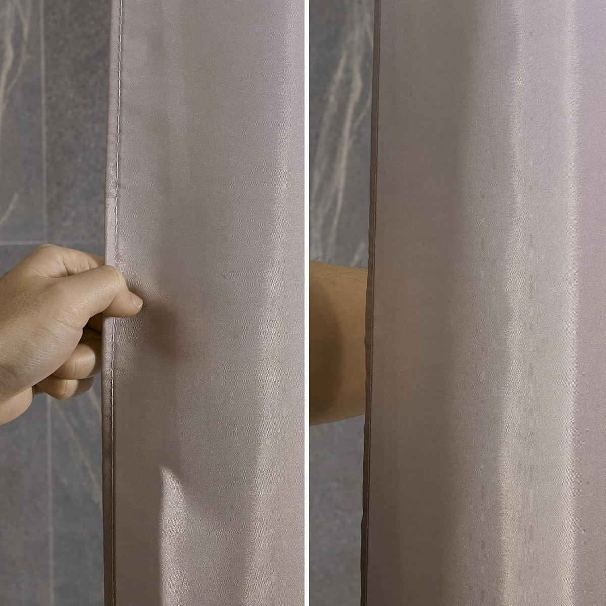 DUSCHVORHANG Stoff Taupe 240 x 200 cm - Beige, Textil (200/240cm)