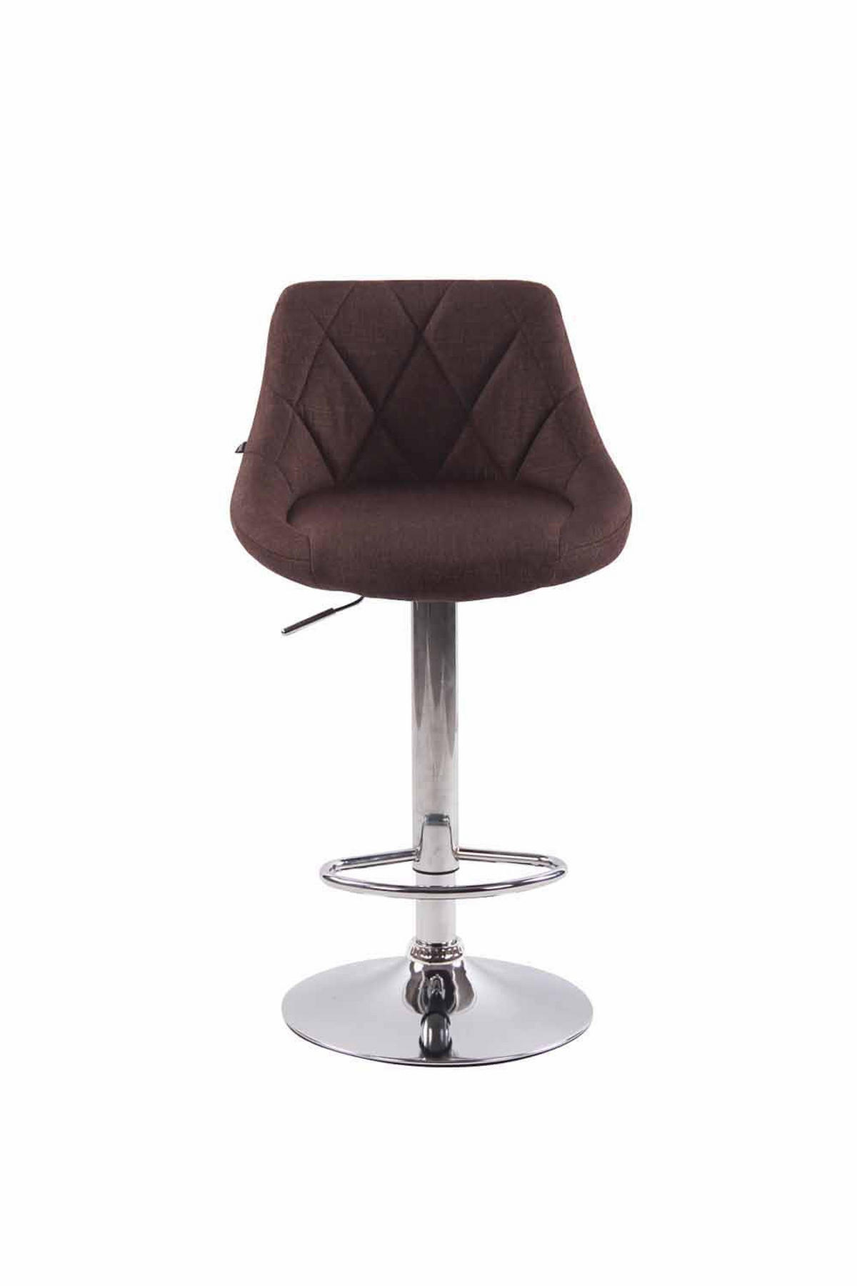 BARHOCKER 2er Set Stoff braun - Chromfarben/Braun, Textil/Metall (46/83/49cm) - CLP