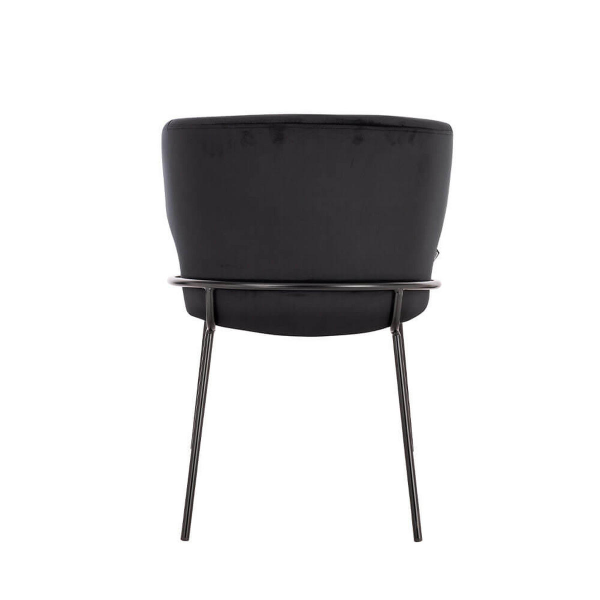 ESSZIMMERSTUHL AMARA Samt - 1er Set Schwarz - Schwarz, Kunststoff (55/79/59cm) - Home Deluxe