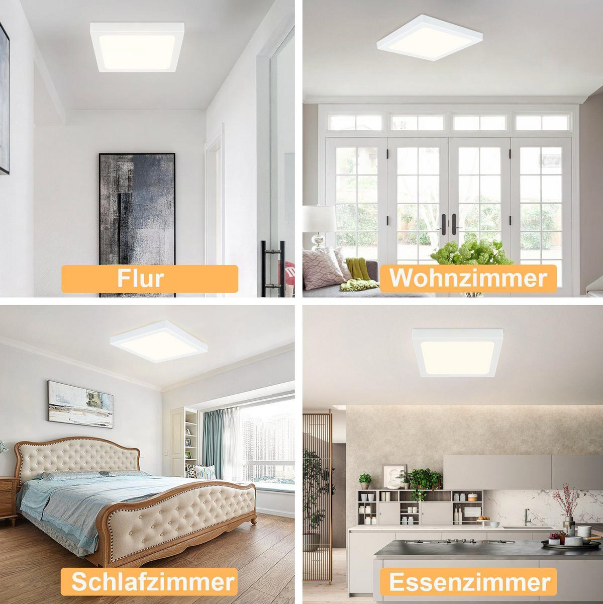 LED-DECKENLEUCHTE Heracles 23/23/4cm - Weiß, Kunststoff (23/23/4cm) - ZMH