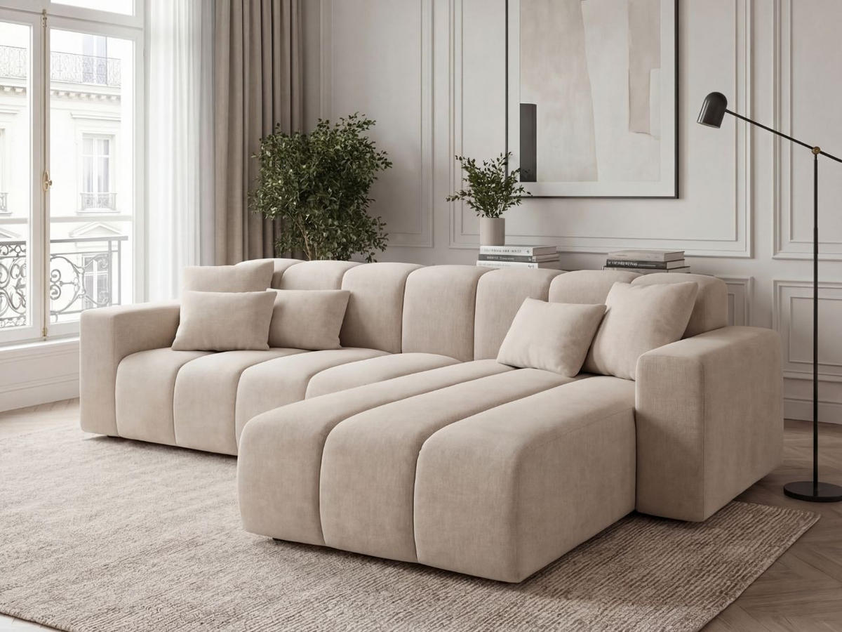 ECKSOFA Nork Beige Rechts - Beige, Holz/Textil (265/180cm) - Graingold