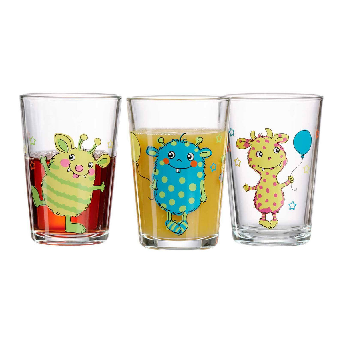 KINDERGLÄSER Wald/Zoo/Monster bunt 205 ml 9er Set - Multicolor, Glas (0.205L) - Ritzenhoff Breker