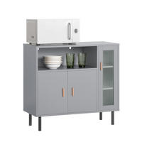 MIKROWELLENSCHRANK Grau - Grau, Glas/Holzwerkstoff (80/75/35cm) - SoBuy