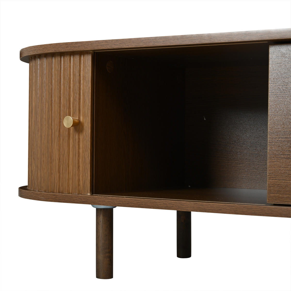 TV-SCHRANK 180cm Nussbaum Rattan 2 Schubladen Lowboard - Walnussfarben, Holzwerkstoff (180/40/40cm) - FLIEKS