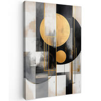 LEINWANDBILD Abstrakt - Gold - Silber - Formen - Ästhetisch - Modern 60x90 cm - Goldfarben, Textil (60/90cm) - MuchoWow
