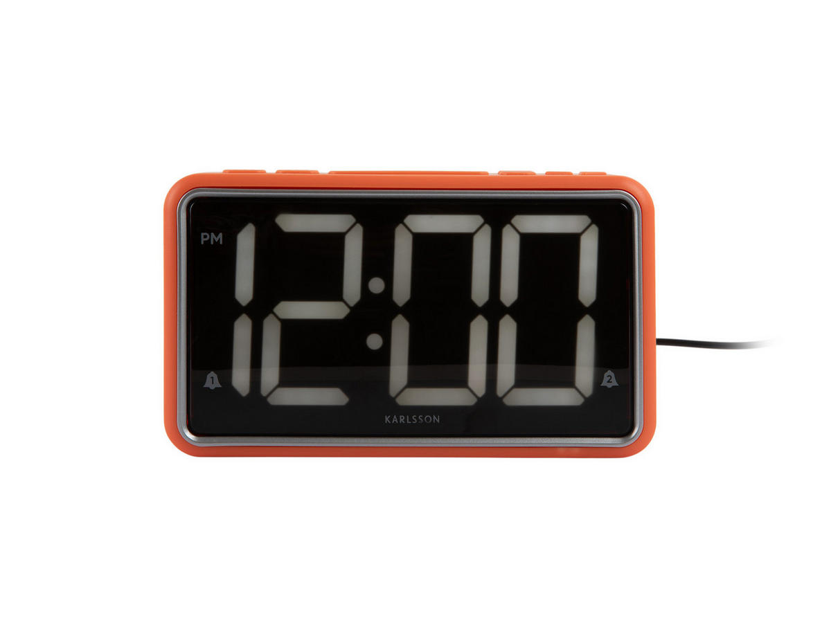 WECKER New Retro 16/4/9 cm - Orange, Kunststoff (4/9/16cm) - Karlsson