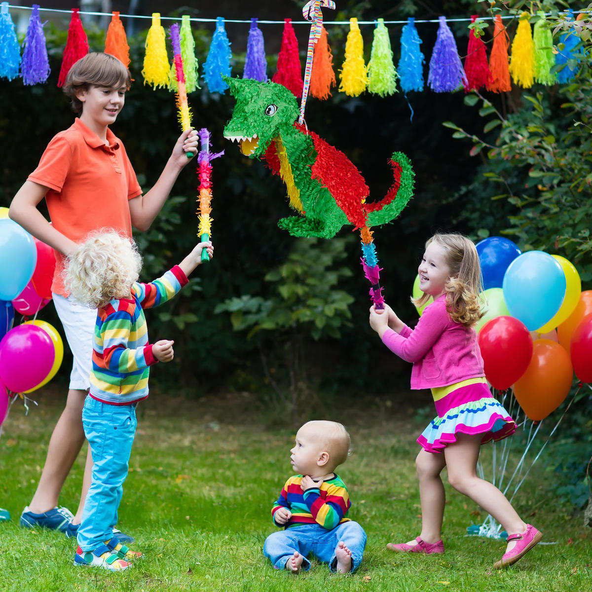 PINATA Drache - Grün, Papier (55/51/12cm) - Relaxdays