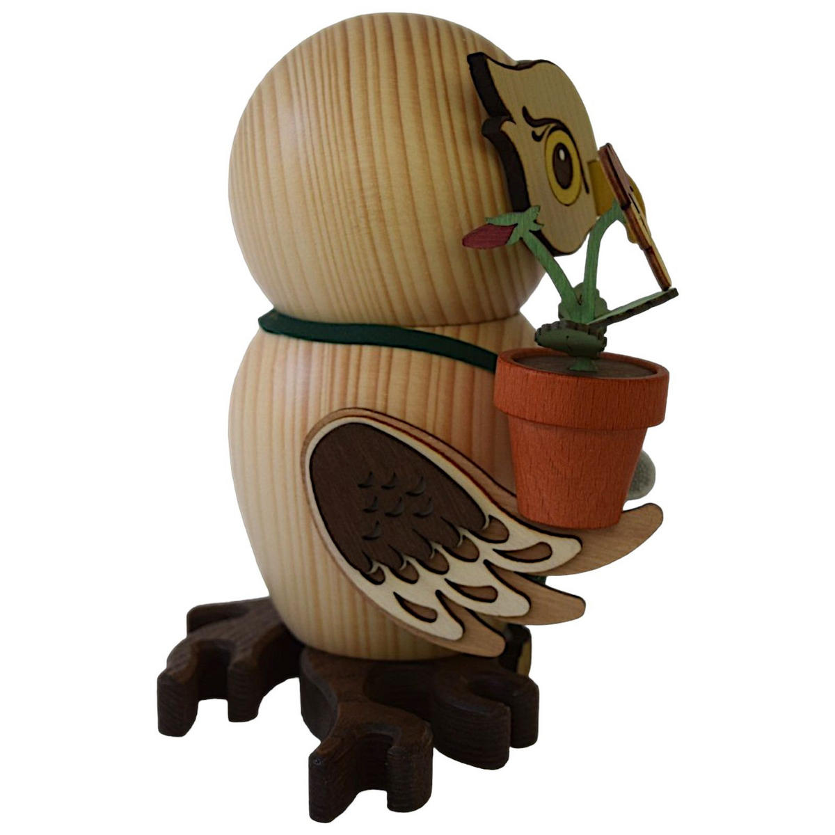 RAUCHFIGUR Eule Gärtner 15 cm - Multicolor, Holz (10/15/10cm)