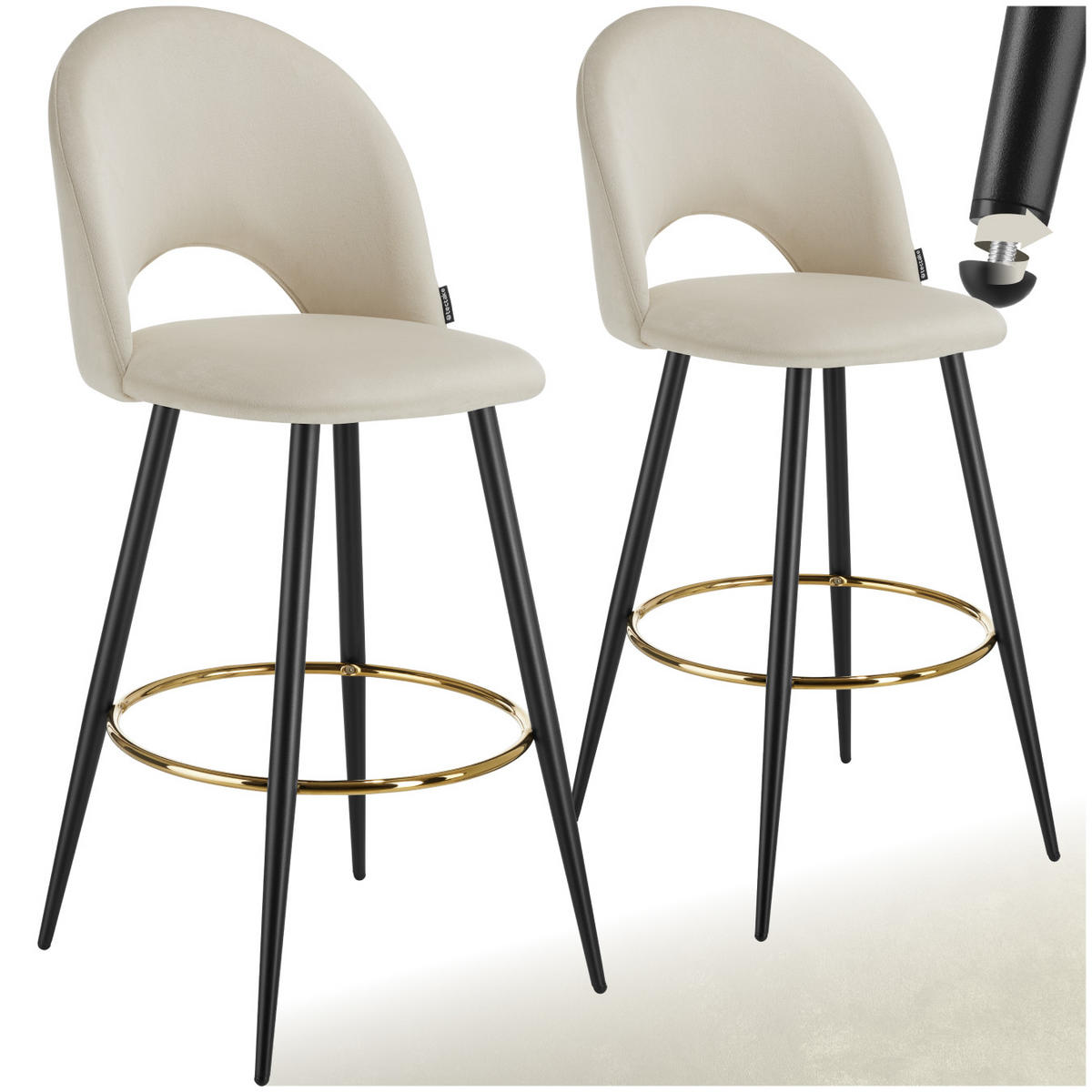 BARSTUHL Sachel,49 x 58 x 110 cm, Belastbarkeit 120 kg,creme/schwarz - Creme/Schwarz, Kunststoff (49/110/58cm) - tectake