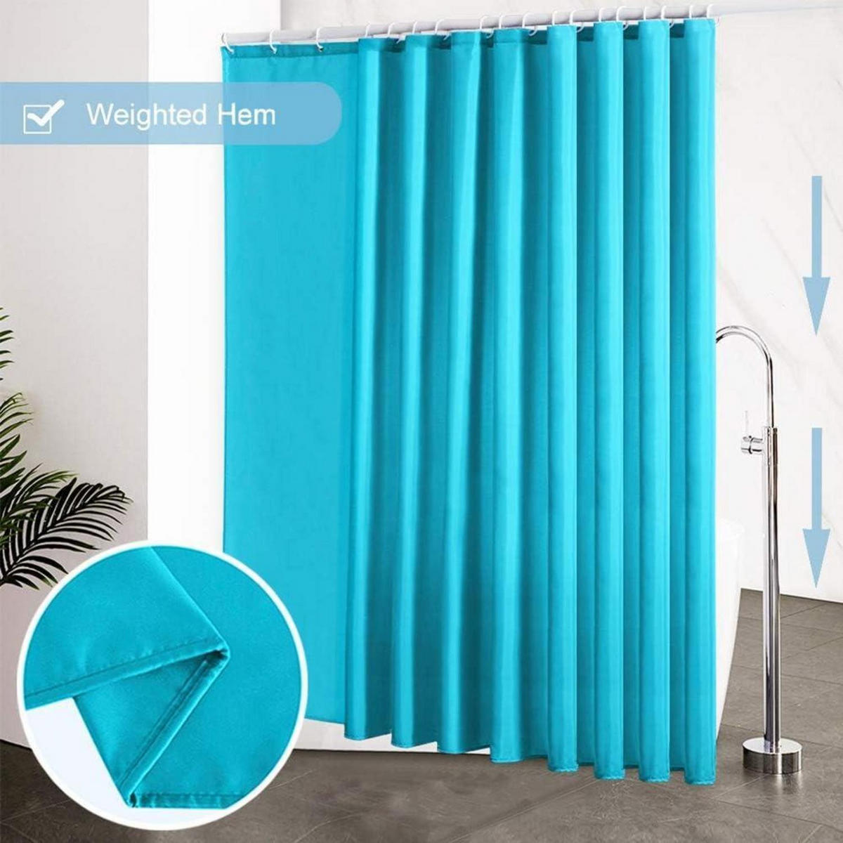 DUSCHVORHANG Aquamarine 275 x 180 cm - Türkis, Textil (275/180cm)