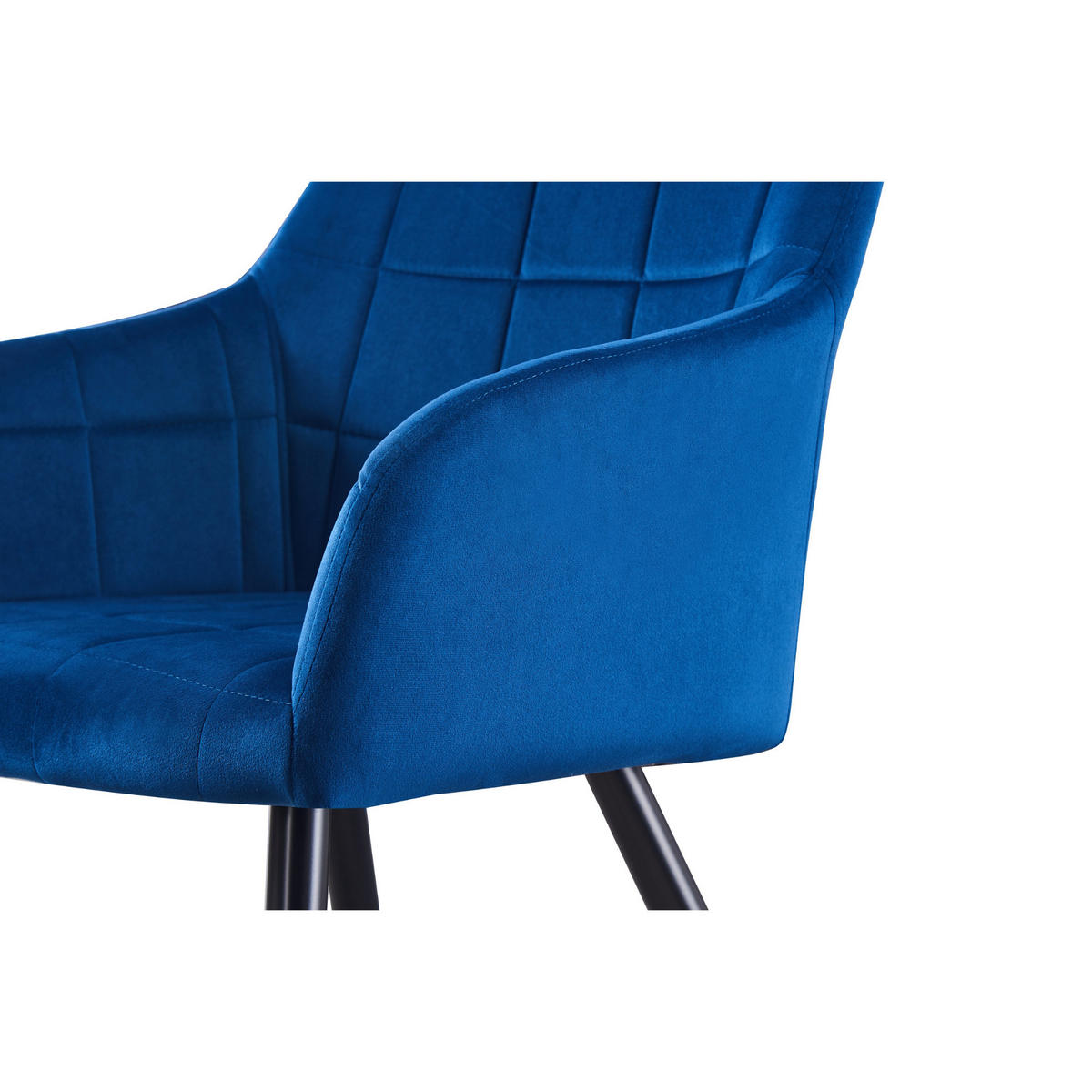 ESSZIMMERSTUHL Samt 6-teilig Blau - Blau, Metall (55/82/59cm) - Life Interiors