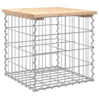 GARTENBANK Gabionen BIKS aus Stahl | 43x44x42cm Kiefernholz Natur - Naturfarben, Metall (43/42/44cm) - DELUKE