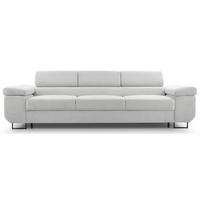 3-SITZER SOFA Capurso Hellbeige Cord - Ecru/Schwarz, Textil/Metall (274/90/98cm) - Selsey