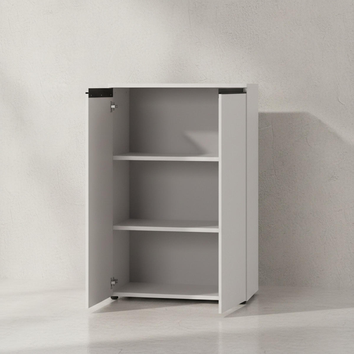 AKTENSCHRANK 2-türig Soft-Close, 3 Ordnerhöhen 81x120x40 cm Greige - Beige, Holzwerkstoff (81/120/40cm) - KADIMA DESIGN