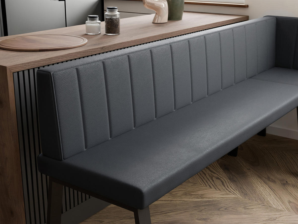 ECKBANK rechts MONO Y Kunstleder gesteppt, 142/196 cm Grau - Grau, Kunststoff/Textil (142/196cm) - Idohome