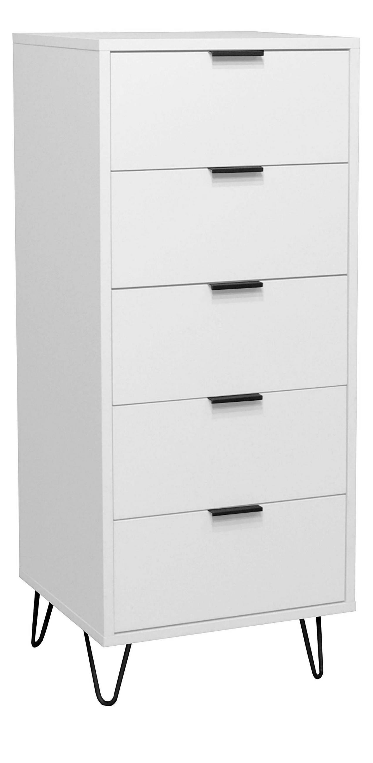 KOMMODE Erna 51x45x123 Kreidegrau matt Lack - Hellgrau, Holzwerkstoff (51/123/45cm) - 58aufmkessel
