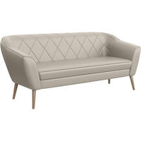 SOFA Gisela (3-Sitzer) - Beige/Buchefarben, Holzwerkstoff/Buchenholz (180/75/74cm) - Meblini