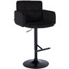 BARHOCKER Samt Schwarz - Schwarz, Textil/Metall (60/93/56cm) - CLP