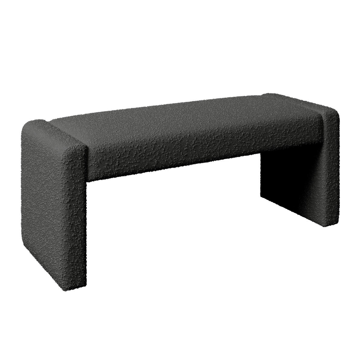 SITZBANK Andrea Grau Bouclé Gepolstert - Grau, Holz (123/50/45cm) - Bessagi Home