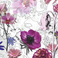 FOTOTAPETE Blumen 368 x 254 cm - Lila, Papier (368/254cm) - Sanders & Sanders