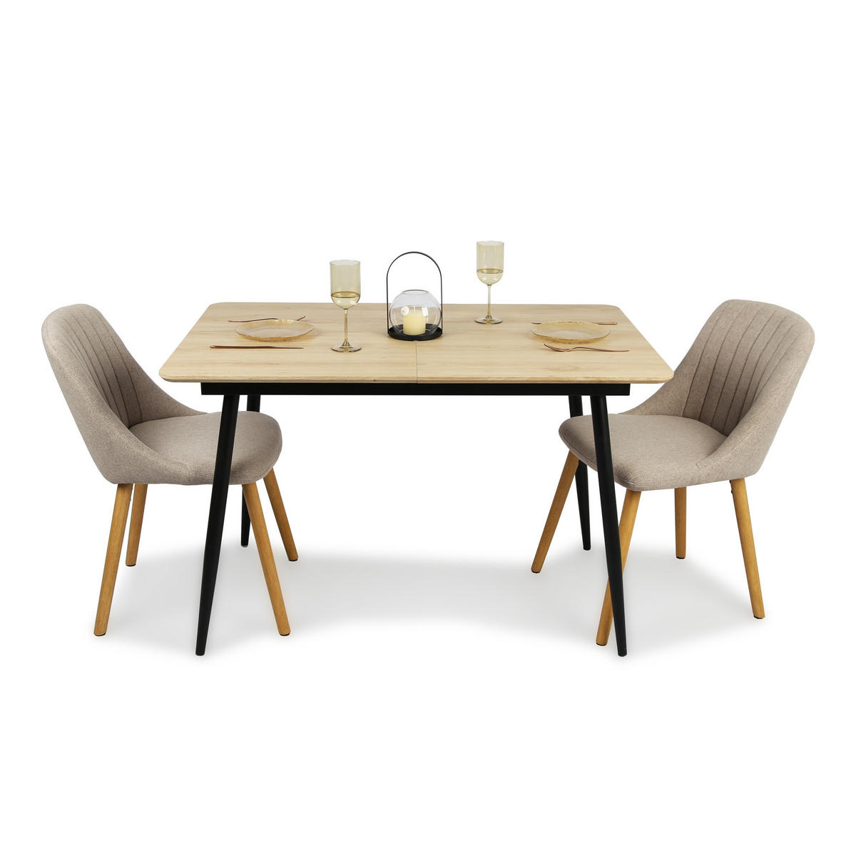 ESSTISCH ausziehbar von 120 bis 160 cm in Eiche hell - Hellbraun, Holzwerkstoff (80/120/75cm) - Home Collective