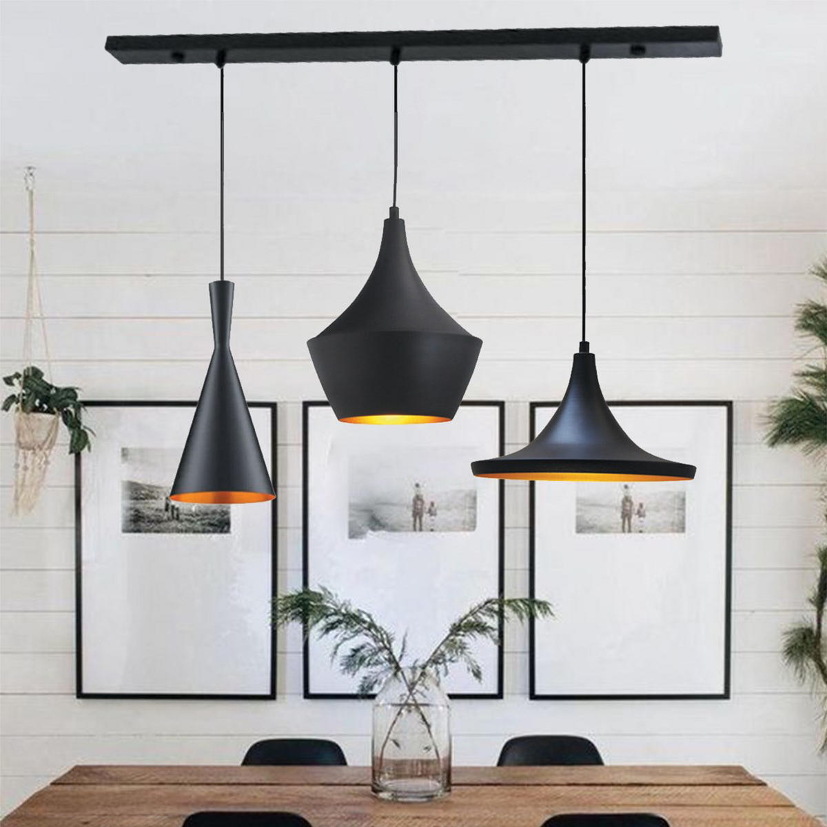 PENDELLEUCHTE Vintage 115/120 cm - Goldfarben/Schwarz, Metall (120/115/170cm) - Bamyum