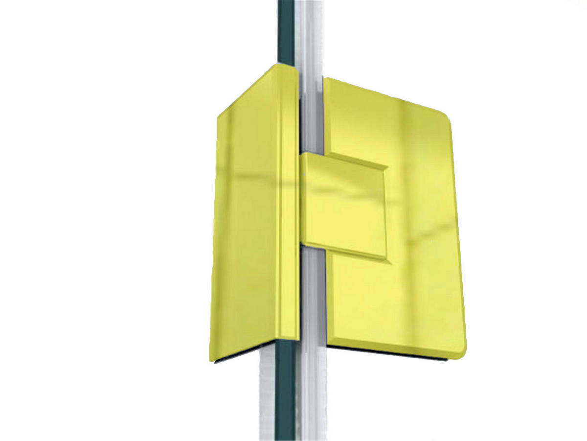 DUSCHKABINE Emma 80x100x80 x195 cm U-Form Gold - Goldfarben, Glas (80/100/195cm) -  Glaswerk Westfalen