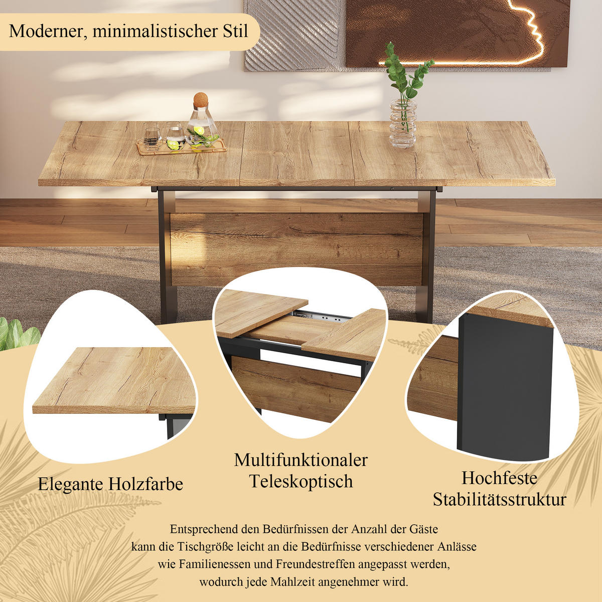 ESSTISCH Holzfarben 140-180/80/75 cm - Braun, Holzwerkstoff (180/80/75cm) - Urban Meuble