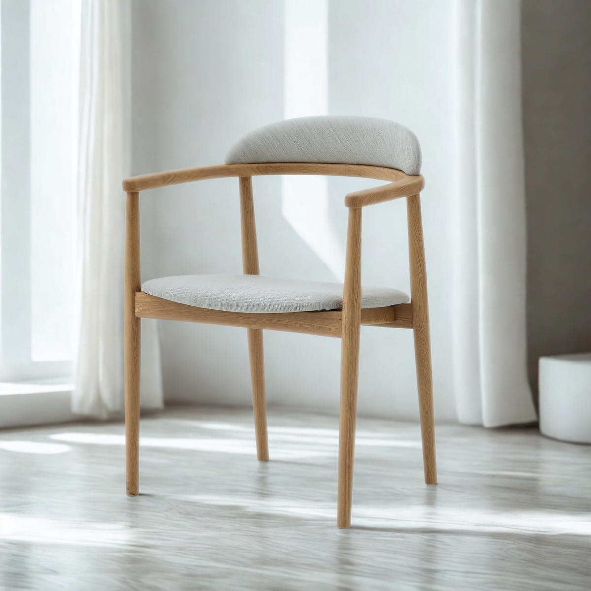 ESSZIMMERSTUHL Elv grauer Sitz - Grau, Holz (58/79/52cm) - WOODEK
