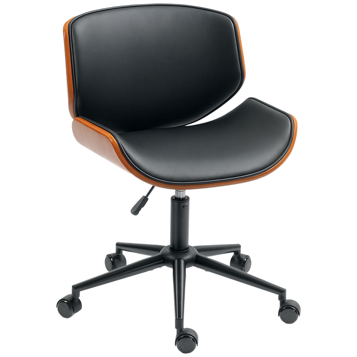 DREHSTUHL DE-11839 mit C-förmiger Rückenlehne Schwarz - Schwarz, Metall (52/84/54cm) - ComfortXL