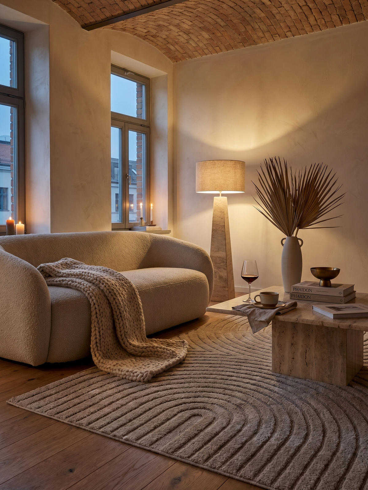 TEPPICH Wohnzimmer Hoch-Tief 3D-Effekt Organische Bögen mit 3D-Effekt OEKO-TEX 3D-Relief Boho Beige 200x290 – RIGI - Beige, Textil (200/290cm) - KADIMA DESIGN