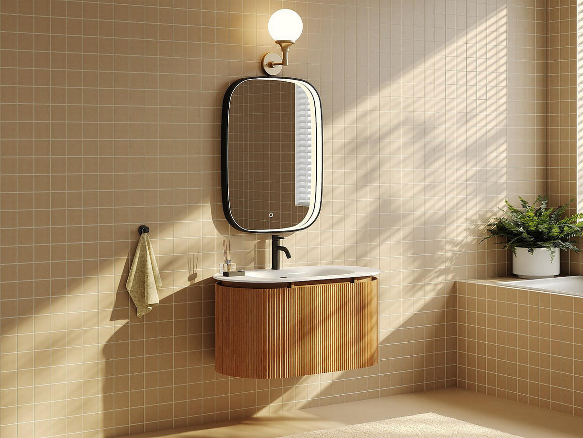 EINZELWASCHTISCH - 90 cmcm x 50 cmcm - Holz, Platte - Naturfarben Hell - LILIKO - Naturfarben, Holz (90/46/50cm) - Vente-Unique