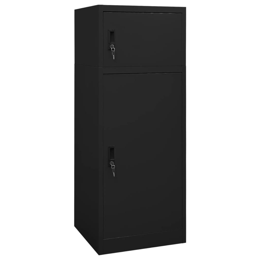 SATTELSCHRANK Schwarz 53/53/140 Cm Stahl - Schwarz, Metall (53/140/53cm) - vidaXL