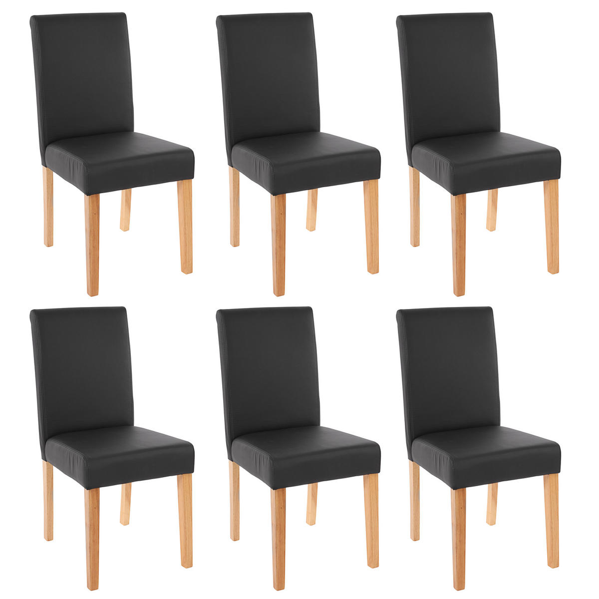 ESSZIMMERSTUHL Schwarz 6er-Set - Schwarz, Textil (43/90/56cm) - MCW
