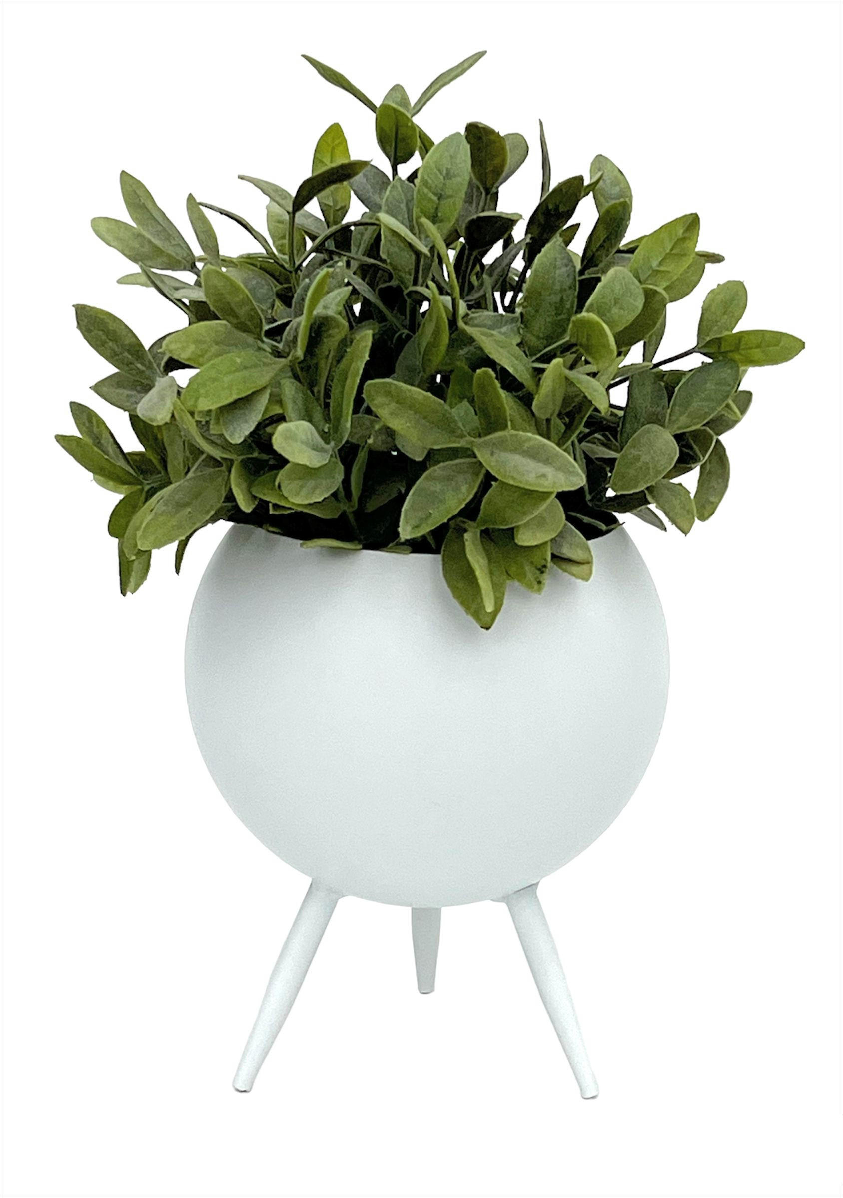 BLUMENHOCKER Metall mit Topf Weiß 19 cm 96259 S - Weiß, Metall (13/19/13cm) - DanDiBo