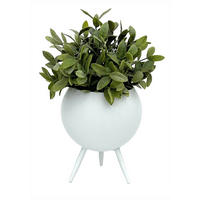 BLUMENHOCKER Metall mit Topf Weiß 19 cm 96259 S - Weiß, Metall (13/19/13cm) - DanDiBo