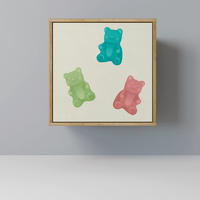 SIDEBOARD GUMMY BEARS, Eichefarben, 57,5x42x57,5 cm, Ohne Füße - Eichefarben/Multicolor, Holzwerkstoff (57.5/57.5/42cm) - SpaceRebels