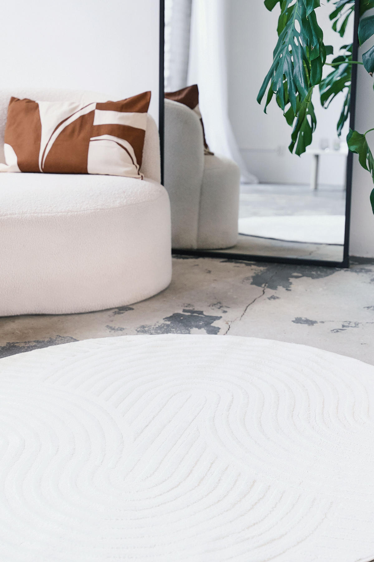 TEPPICH HYGGE Creme, rund 160/160 cm - Creme, Textil (160/160cm) - Tapiso