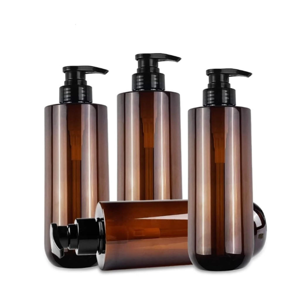 SEIFENSPENDER , Set mit 4 Lotionspenderflaschen à 500 ml - Braun, Kunststoff (6.7/20.7/6.7cm) - BELZ