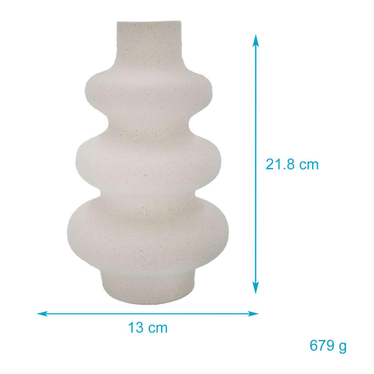 KERAMIK VASE - Weiß, Keramik (21.8cm) - Intirilife