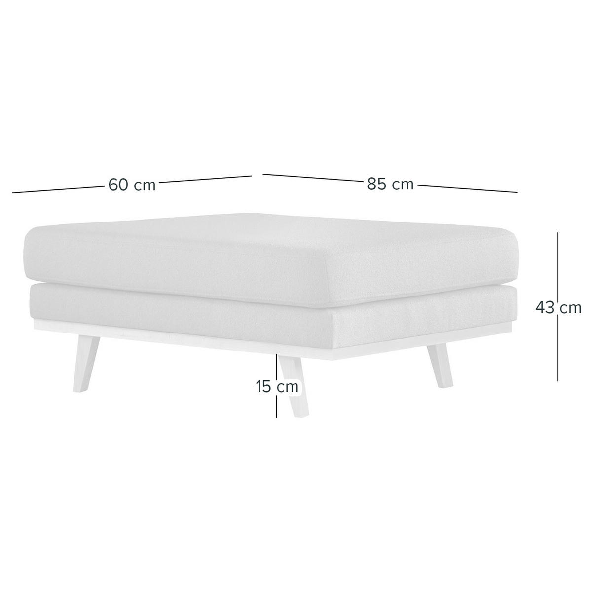 POLSTERHOCKER - Buchefarben/Dunkelblau, Holz/Buchenholz (85/43/60cm) - home24