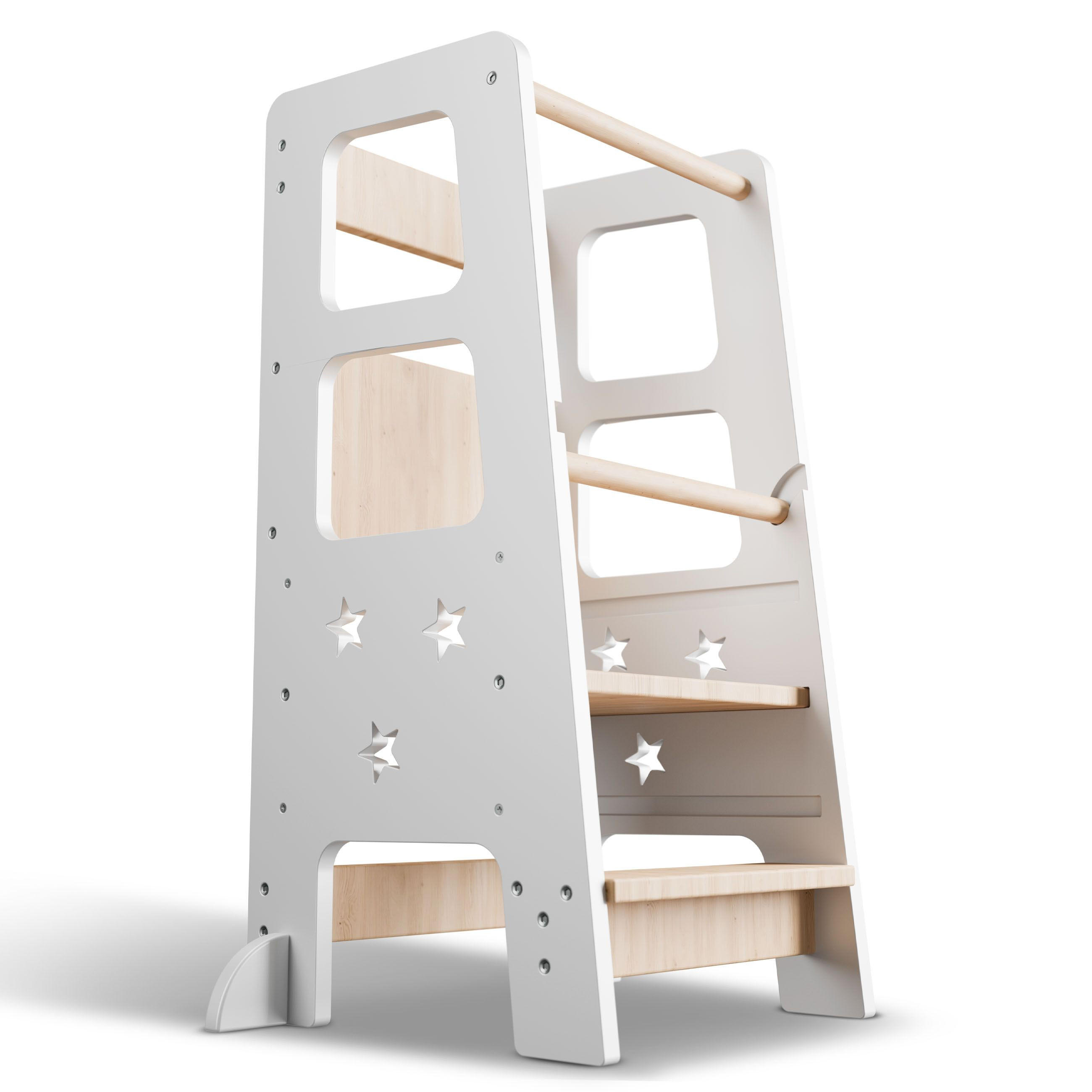 LERNTURM Henny in Weiß - Weiß, Holzwerkstoff (40/90/44cm) - Juskys