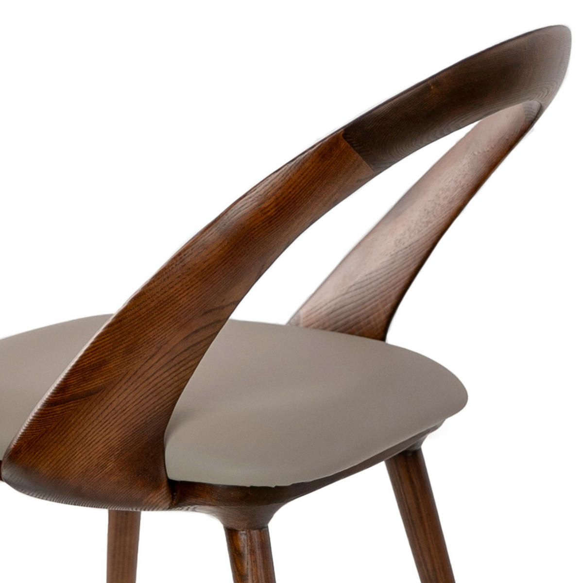 STUHL Walnuss und Nerzfarben 53/59/78 cm - Taupe/Fango, Leder/Holz (53/78/59cm) - ANGEL CERDA