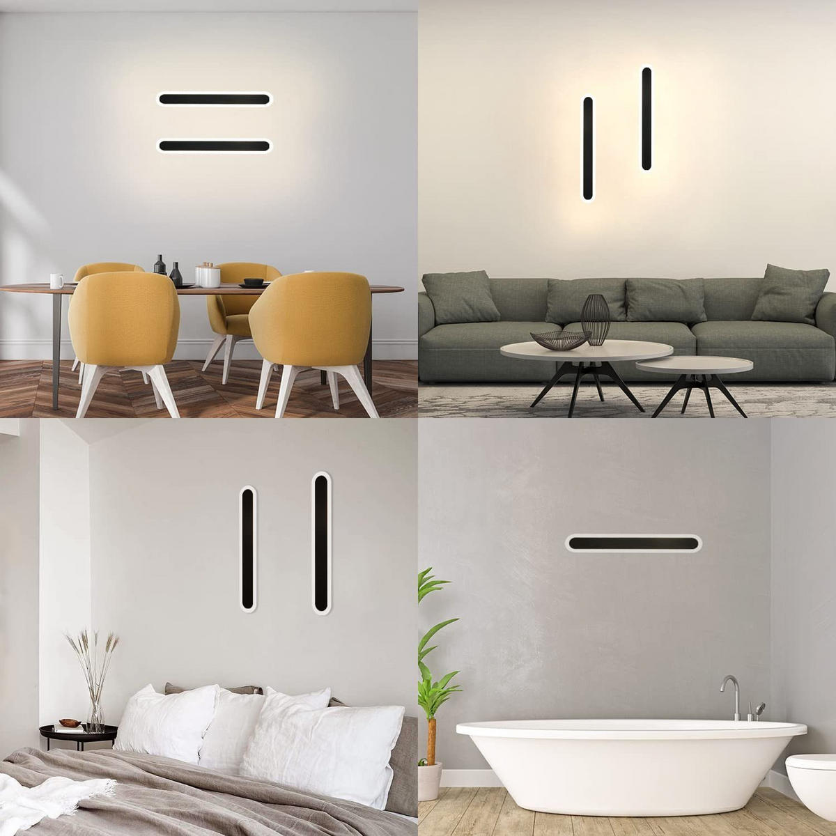 LED nástěnné svítidlo Yauger 50/8/4cm - černá, kov (8/4/50cm) - Nettlife