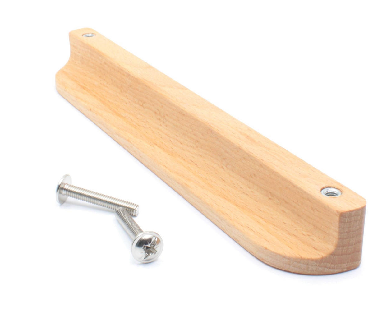 MÖBELGRIFF BA 160mm, Holzgriff Buche massiv, Griffleiste Küche - Naturfarben, Holz (2.5/2/18.2cm)