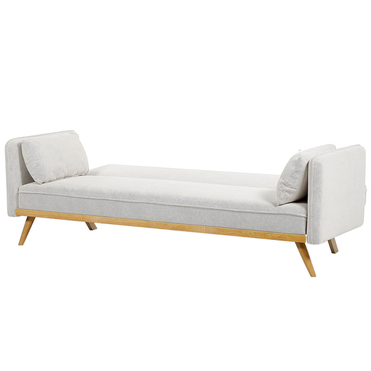 3-SITZER-SCHLAFSOFA hellgrau/hellbraun Asaa - Hellbraun/Grau, Textil (205/76/88cm) - Beliani