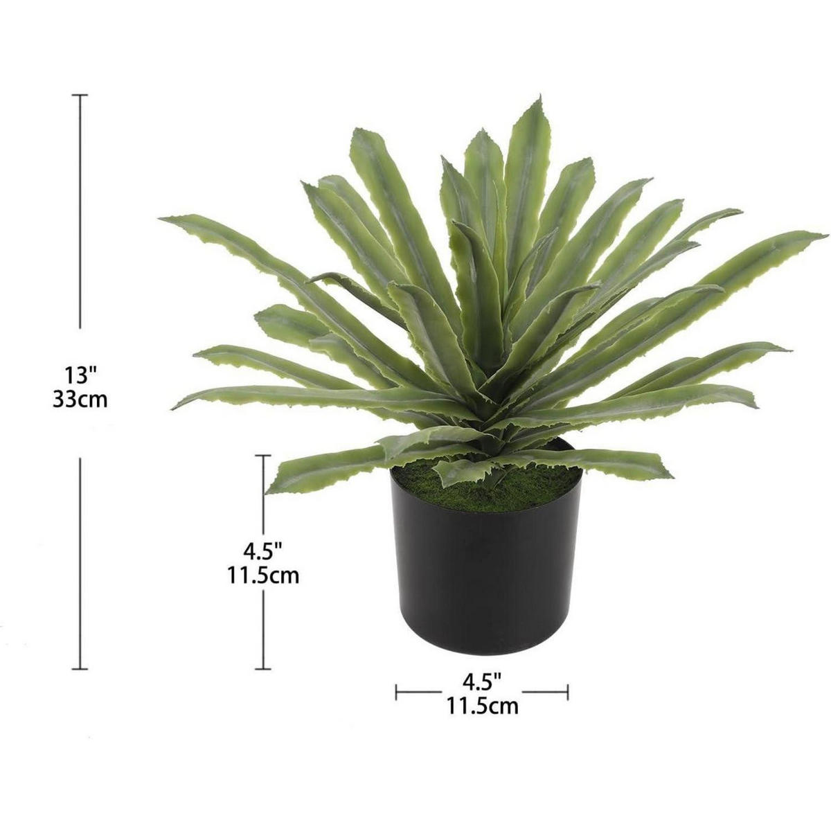 KUNSTPFLANZE Agave 33 cm Grün - Grün, Kunststoff (40cm)