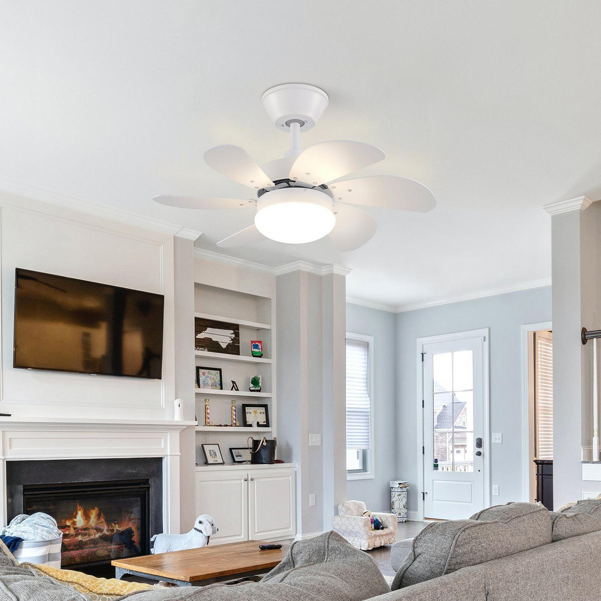 DECKENVENTILATOR Emma II 75/75/43cm - Weiß, Metall (75/75/43cm) - Nettlife