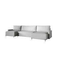 WOHNLANDSCHAFT Braga - Hellgrau, Holzwerkstoff/Textil (372/80/153cm) - Fun Möbel